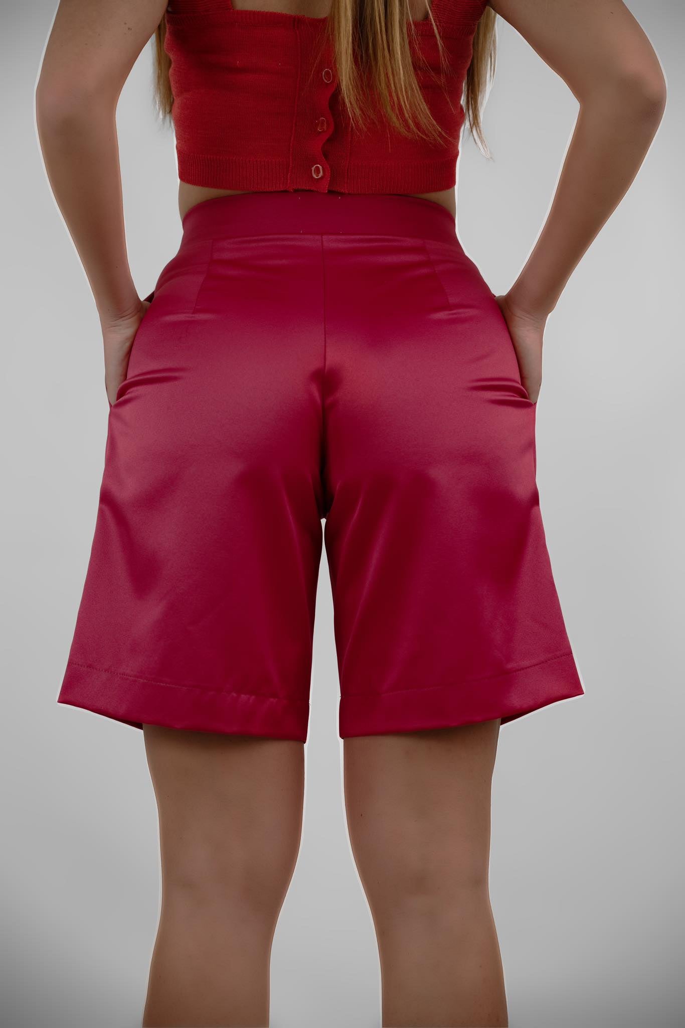 Shorts in raso di seta