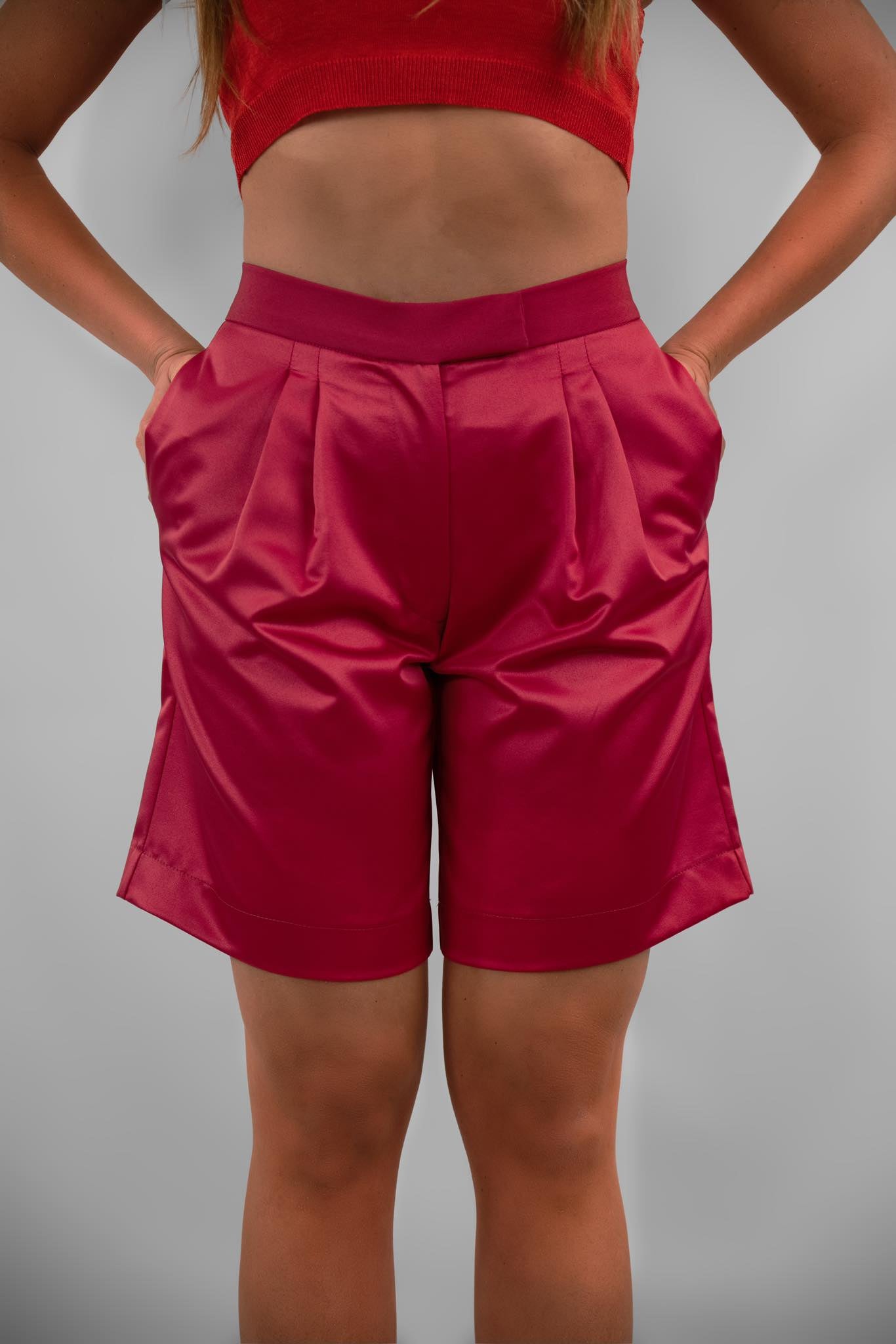 Shorts in raso di seta