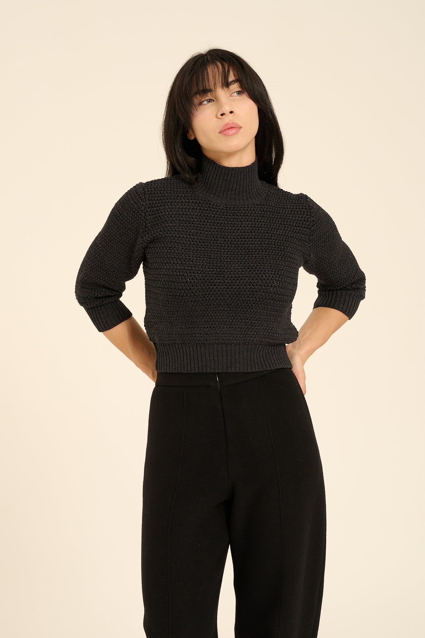 Dolcevita in maglia pura lana merino