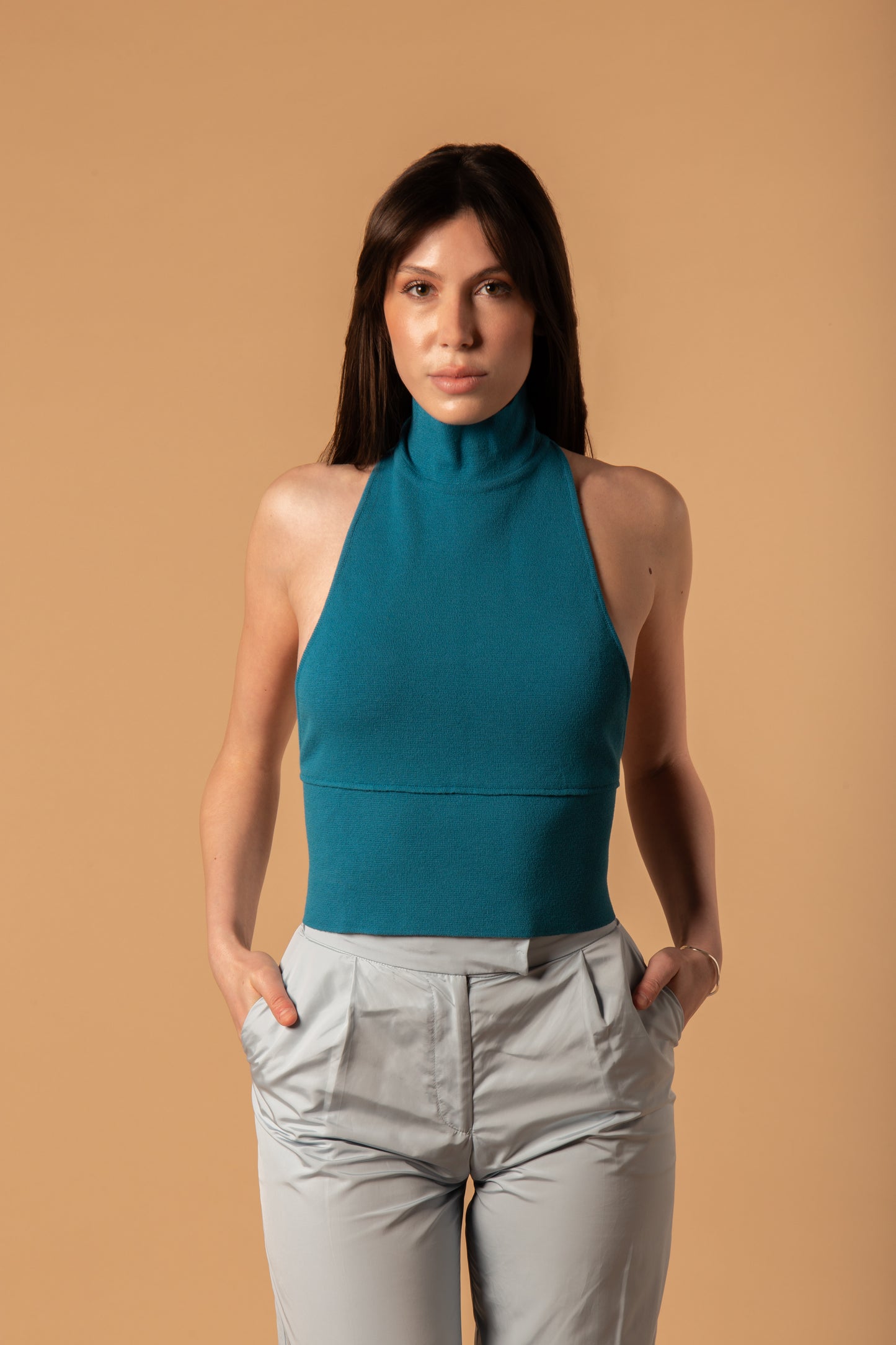 Top in filato di viscosa