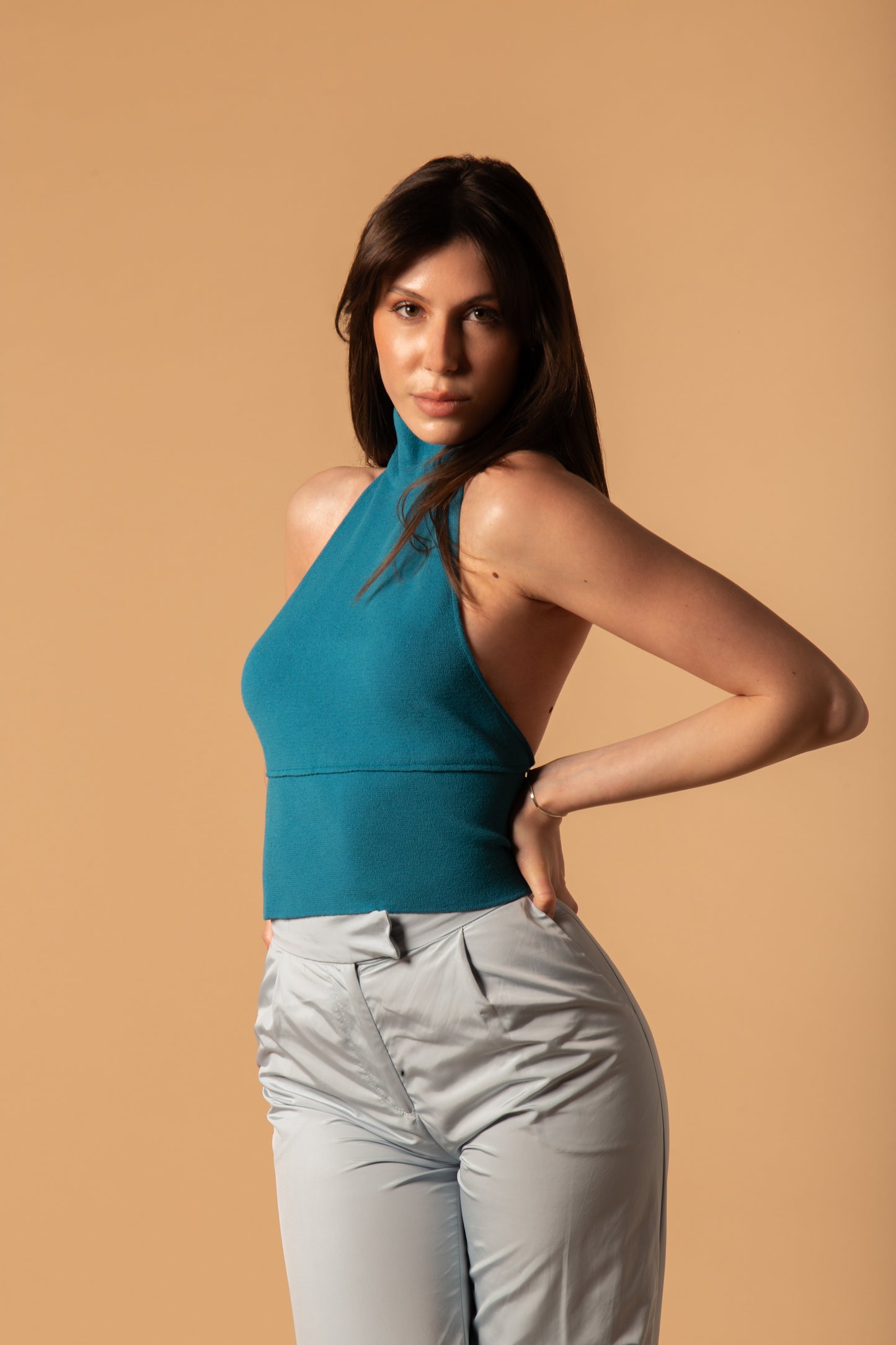 Top in filato di viscosa