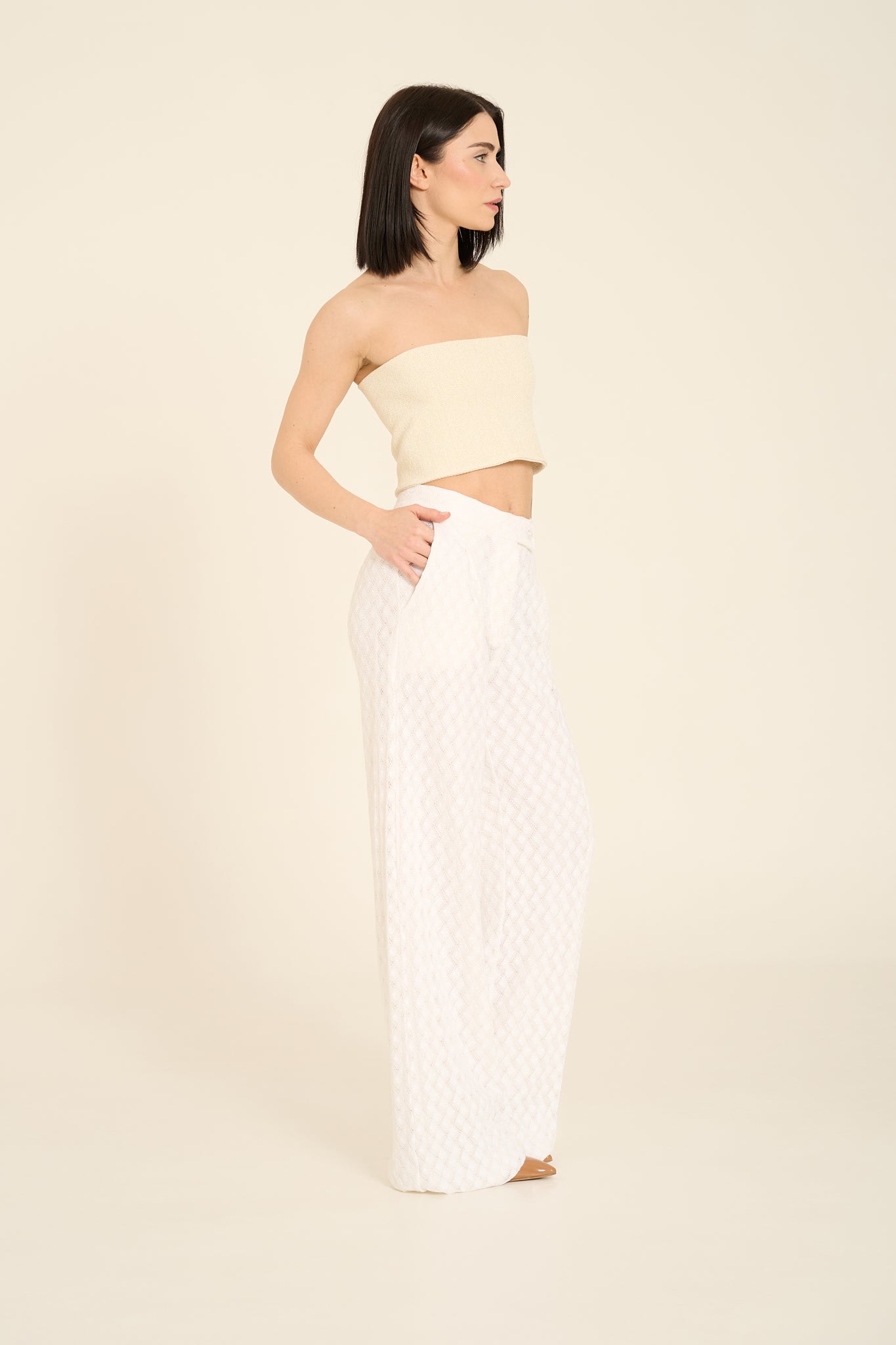 Pantalone fluido in maglina