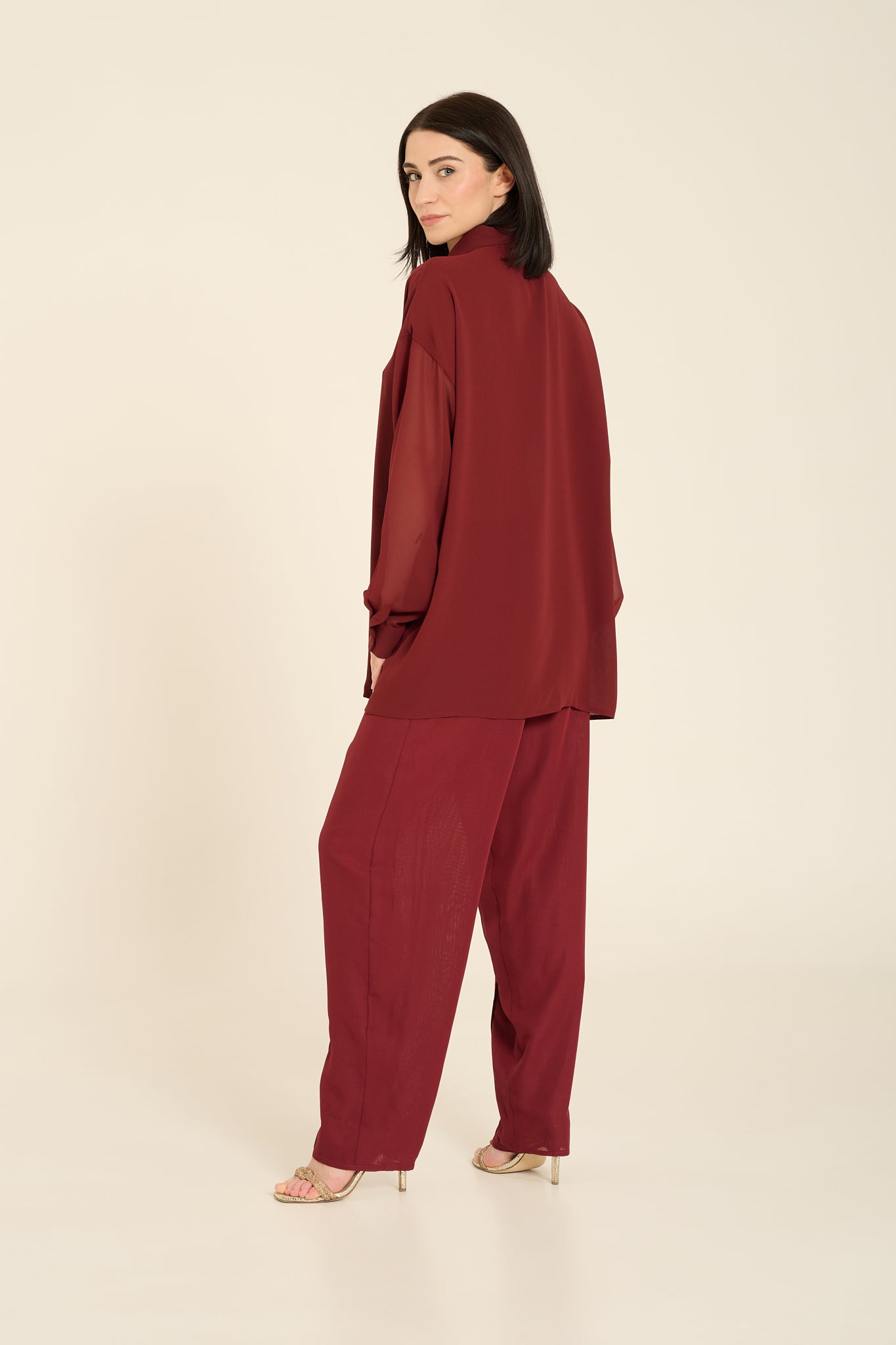 Pantalone over in georgette