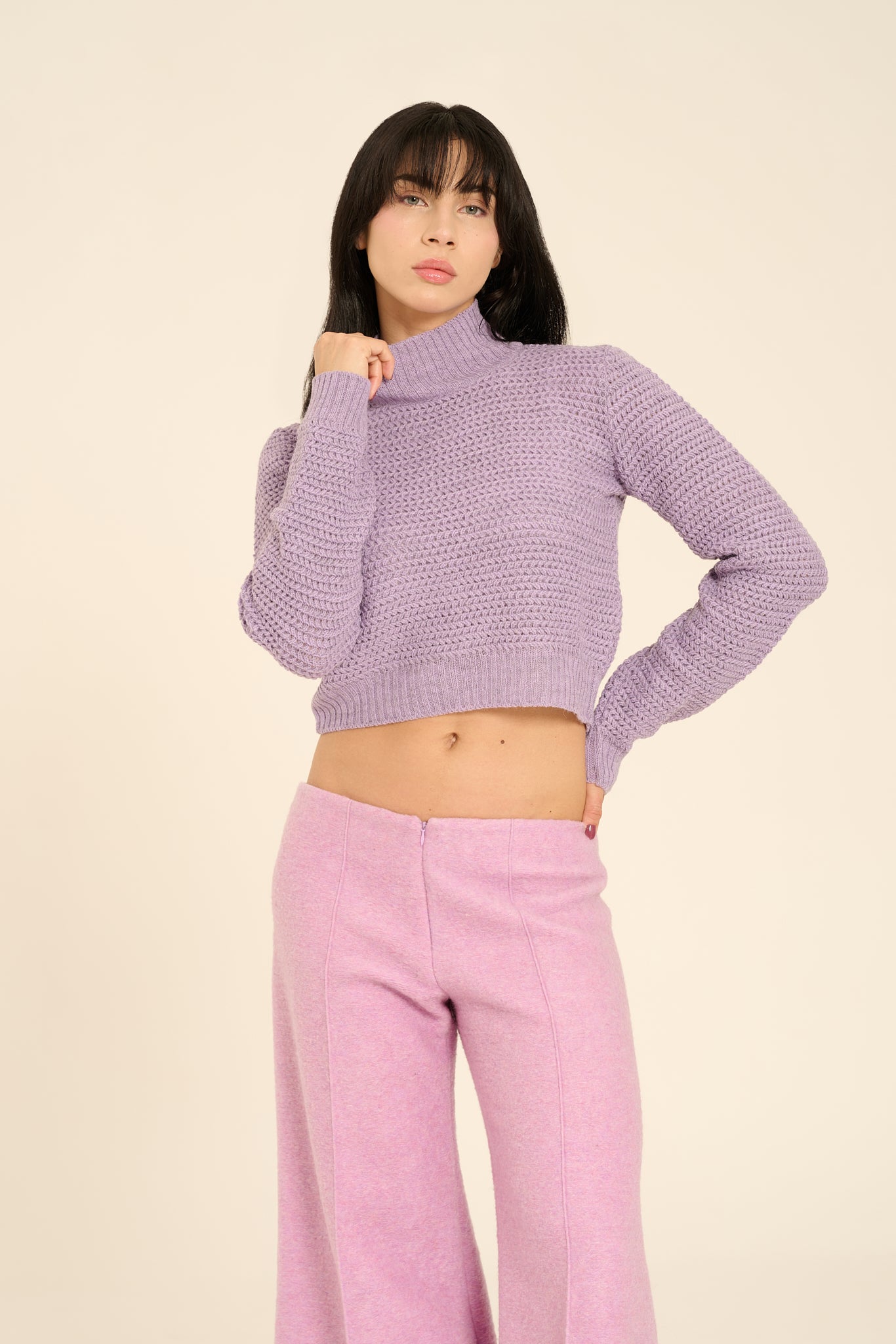 Dolcevita in maglia lana alpaca