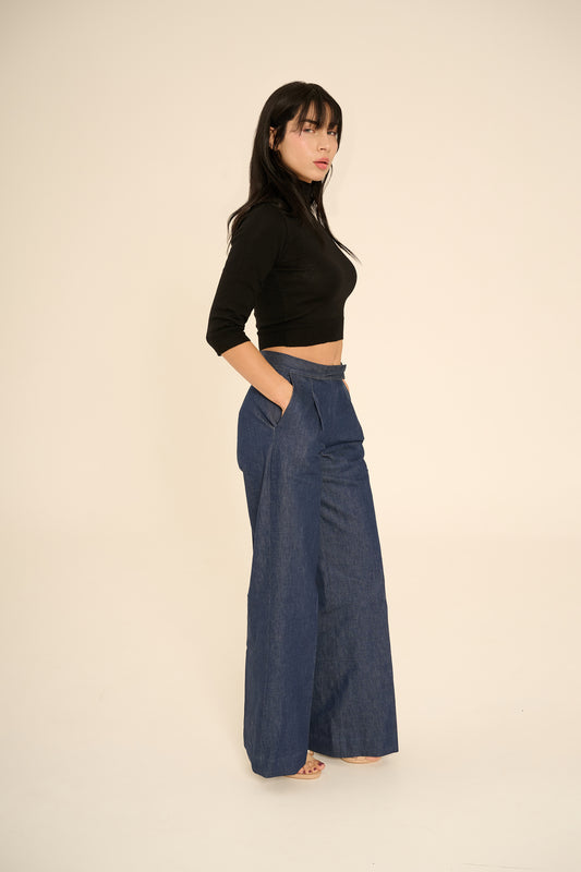 Jeans a palazzo in denim