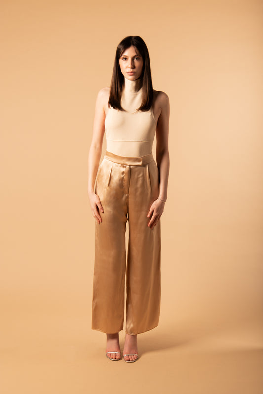 Pantalone in raso di seta