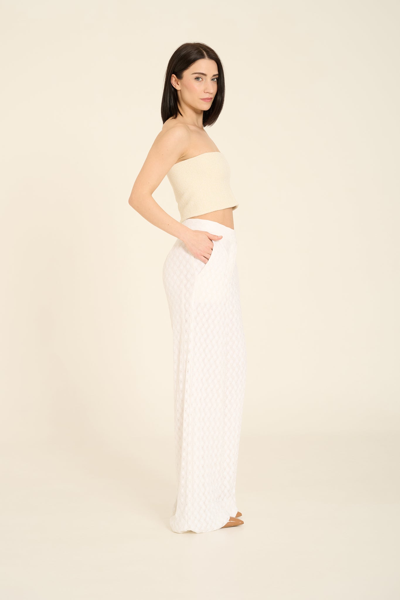 Pantalone fluido in maglina