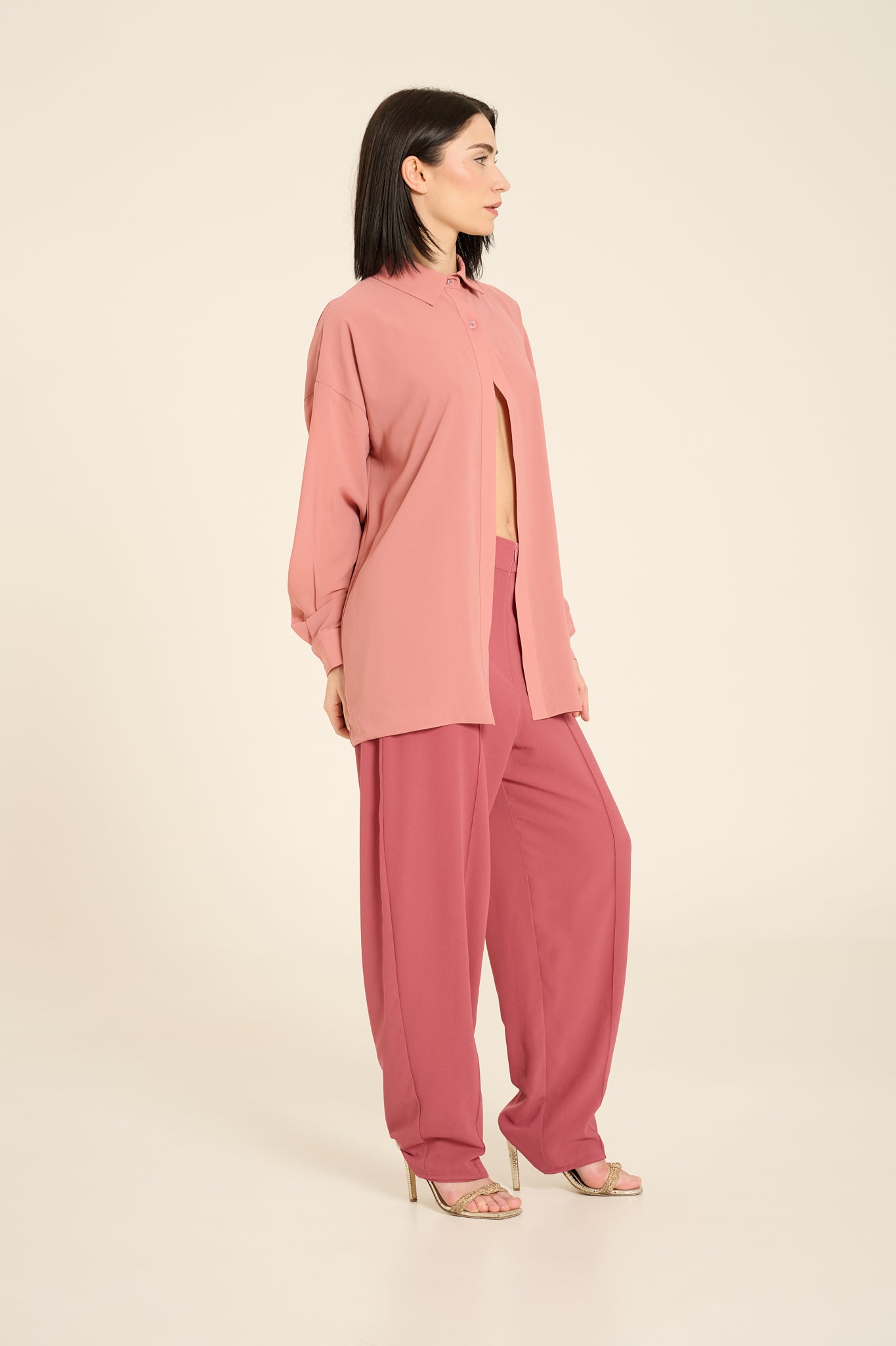 Pantalone over in georgette