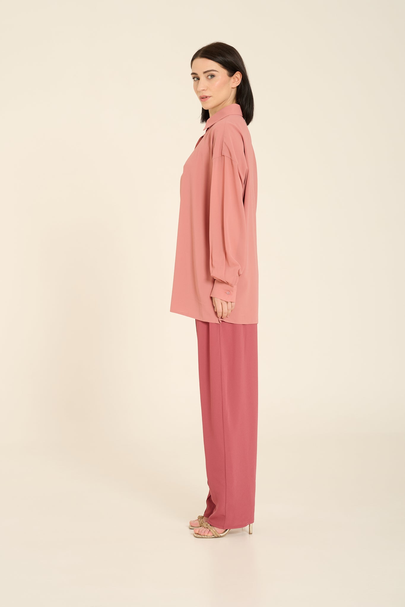 Pantalone over in georgette