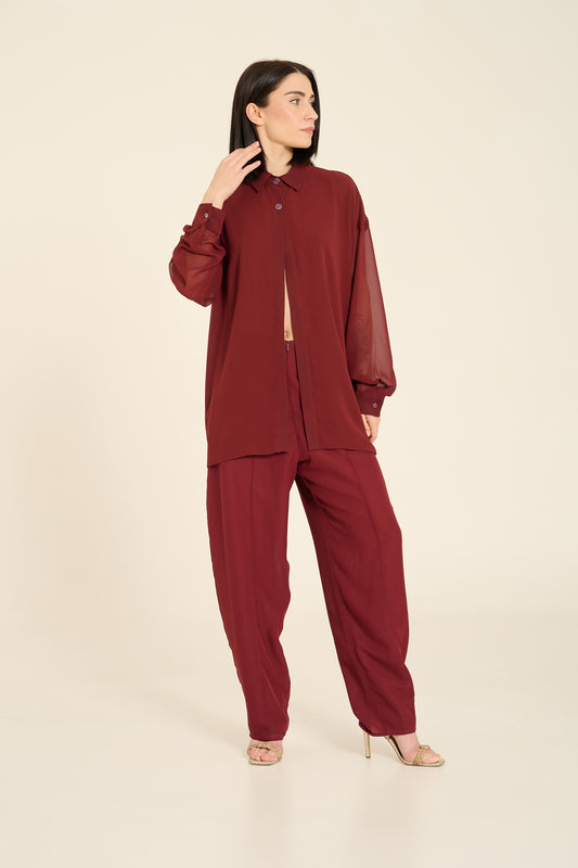 Pantalone over in georgette