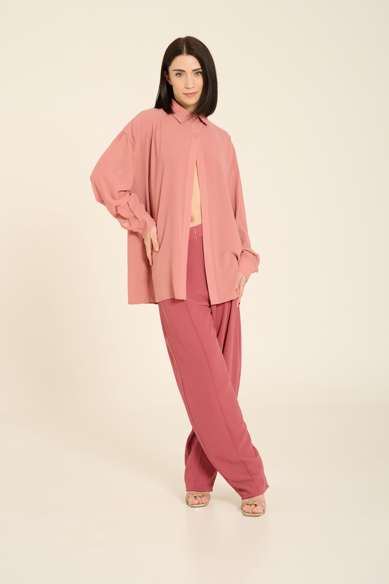 Camicia over in georgette